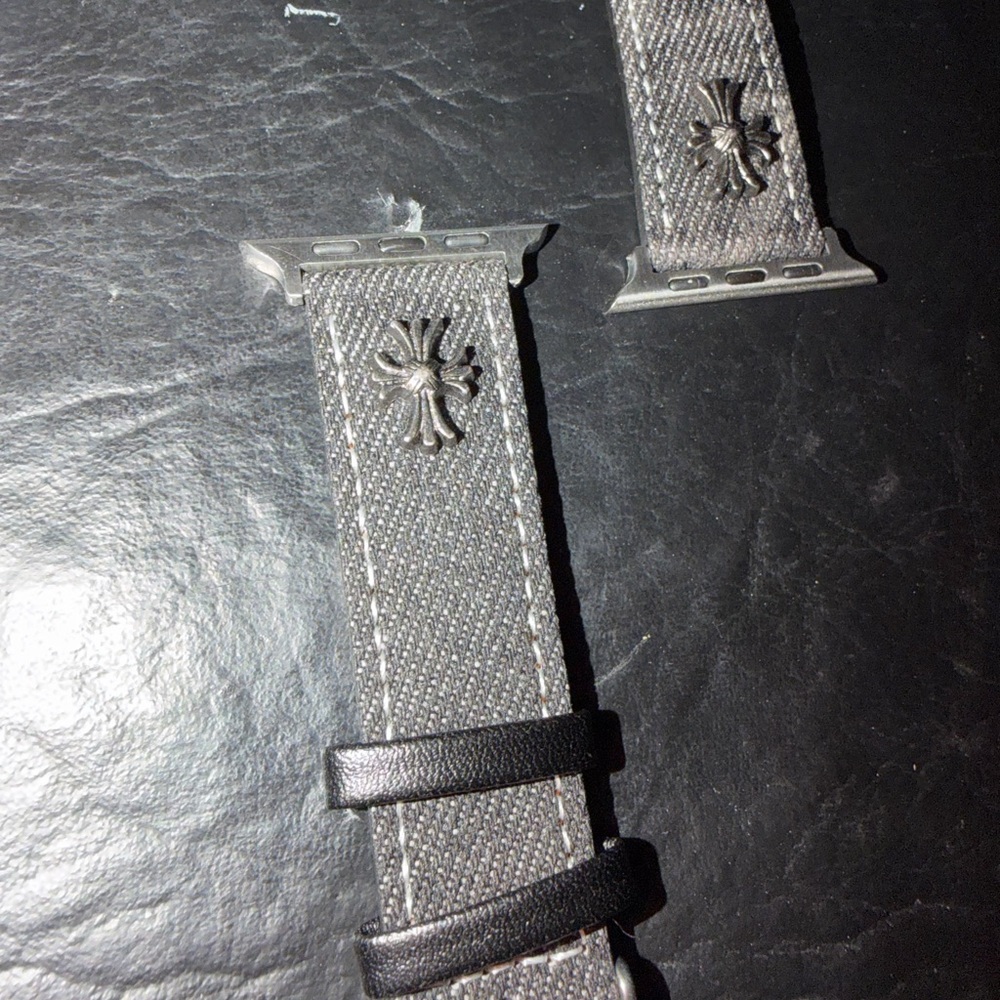 Gray Leather Watch Band